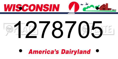 1278705 Wisconsin License Plate