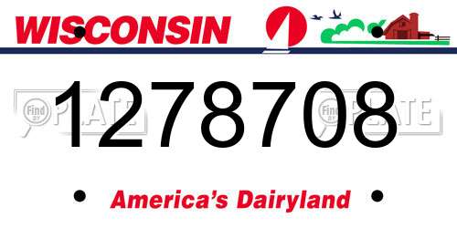 1278708 Wisconsin License Plate
