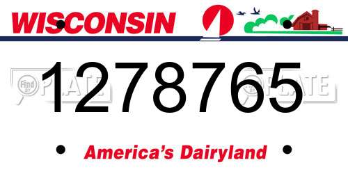 1278765 Wisconsin License Plate