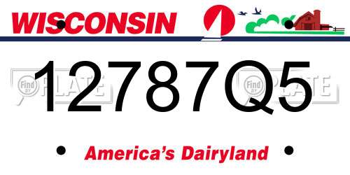 12787Q5 Wisconsin License Plate