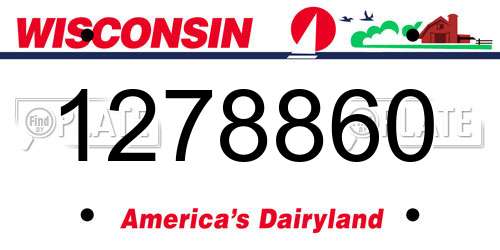 1278860 Wisconsin License Plate