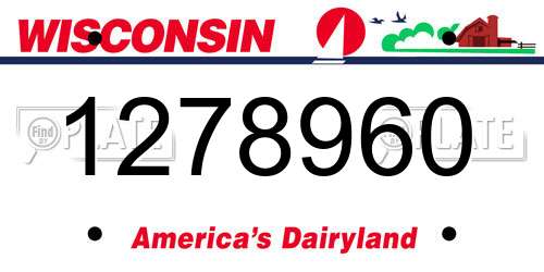 1278960 Wisconsin License Plate