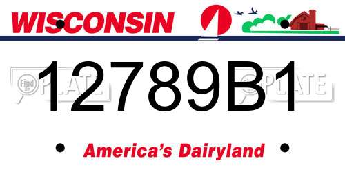 12789B1 Wisconsin License Plate