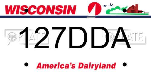 127DDA Wisconsin License Plate