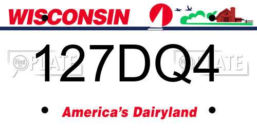 127DQ4 Wisconsin License Plate
