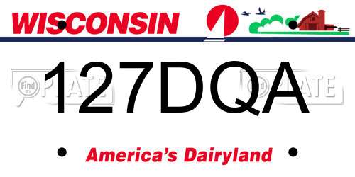 127DQA Wisconsin License Plate