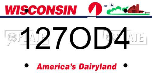 127OD4 Wisconsin License Plate