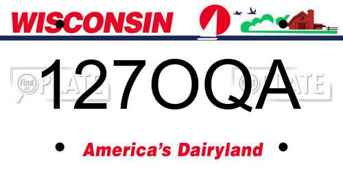 127OQA Wisconsin License Plate
