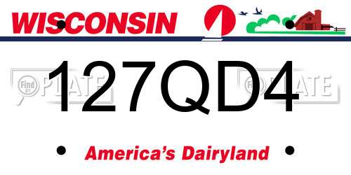 127QD4 Wisconsin License Plate