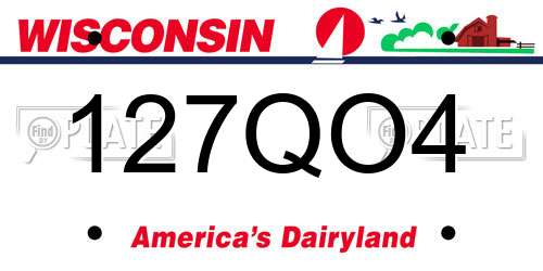 127QO4 Wisconsin License Plate