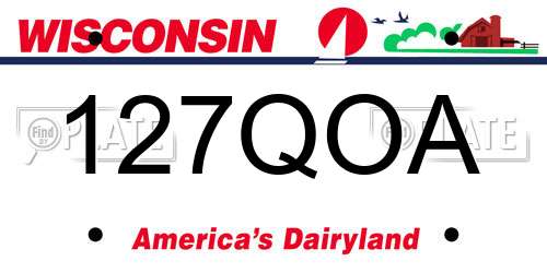 127QOA Wisconsin License Plate