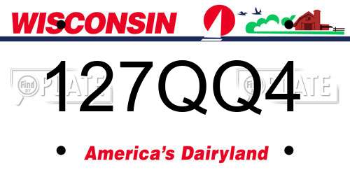 127QQ4 Wisconsin License Plate