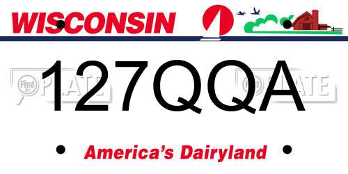 127QQA Wisconsin License Plate