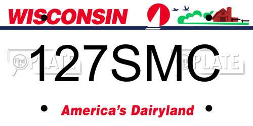 127SMC Wisconsin License Plate