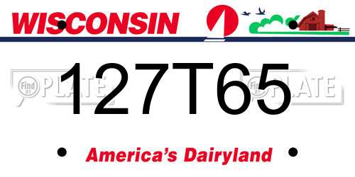 127T65 Wisconsin License Plate