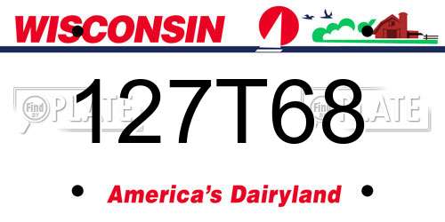127T68 Wisconsin License Plate