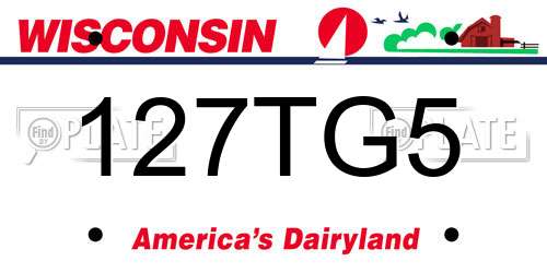127TG5 Wisconsin License Plate