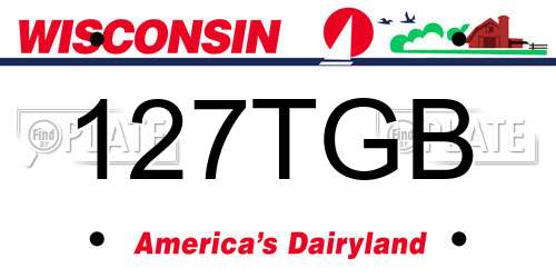 127TGB Wisconsin License Plate