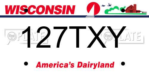 127TXY Wisconsin License Plate