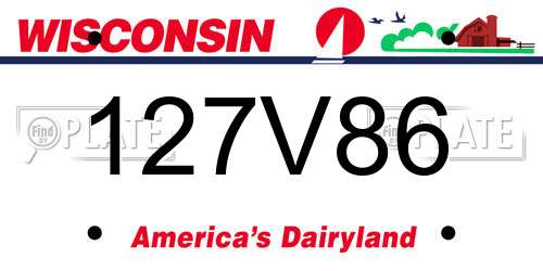 127V86 Wisconsin License Plate