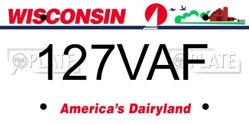 127VAF Wisconsin License Plate