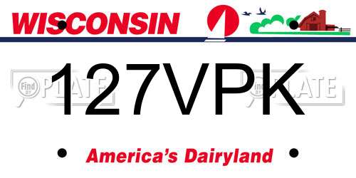 127VPK Wisconsin License Plate