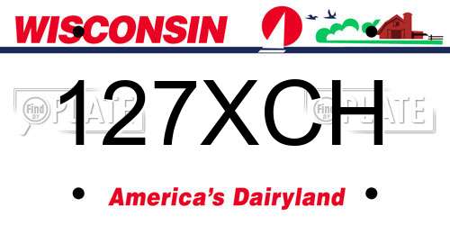 127XCH Wisconsin License Plate