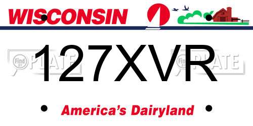 127XVR Wisconsin License Plate