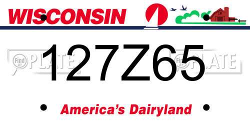 127Z65 Wisconsin License Plate