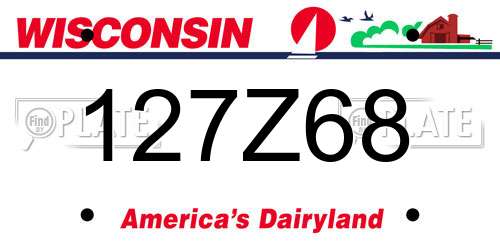 127Z68 Wisconsin License Plate