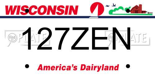 127ZEN Wisconsin License Plate