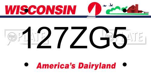 127ZG5 Wisconsin License Plate