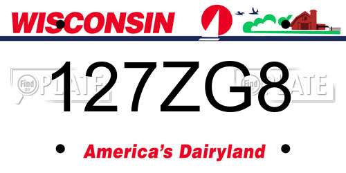 127ZG8 Wisconsin License Plate