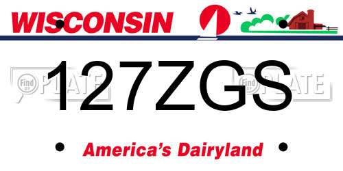 127ZGS Wisconsin License Plate