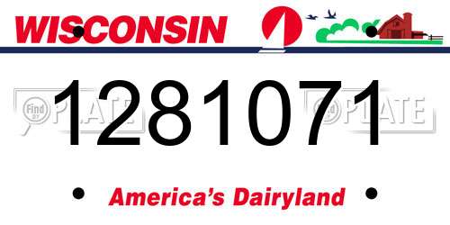 1281071 Wisconsin License Plate