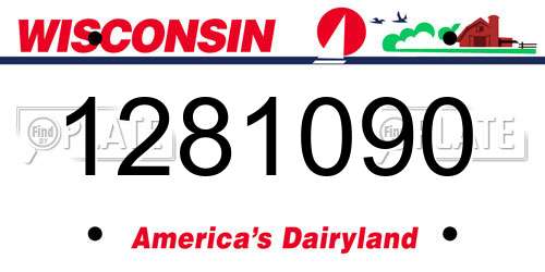 1281090 Wisconsin License Plate
