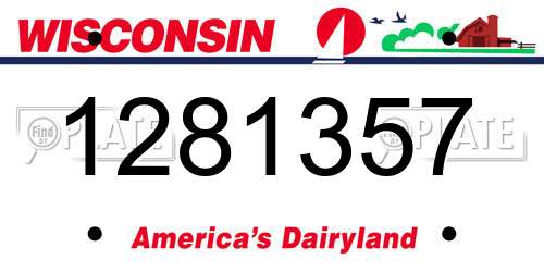 1281357 Wisconsin License Plate