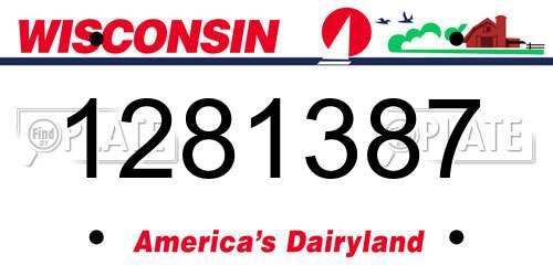 1281387 Wisconsin License Plate