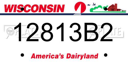 12813B2 Wisconsin License Plate