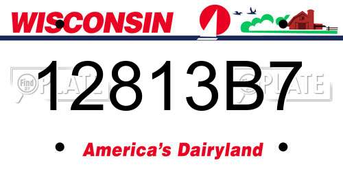 12813B7 Wisconsin License Plate