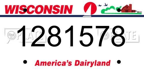 1281578 Wisconsin License Plate