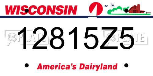 12815Z5 Wisconsin License Plate