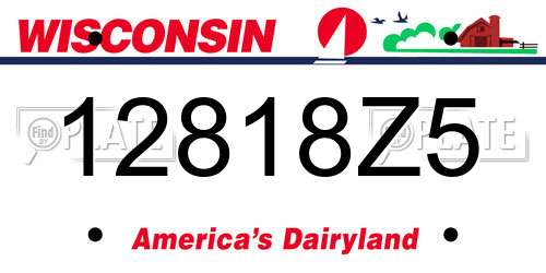 12818Z5 Wisconsin License Plate