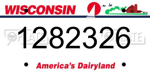 1282326 Wisconsin License Plate