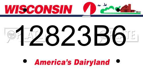 12823B6 Wisconsin License Plate