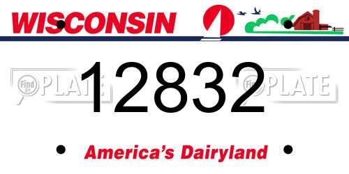 12832 Wisconsin License Plate