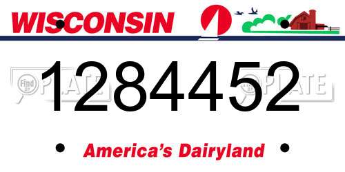 1284452 Wisconsin License Plate