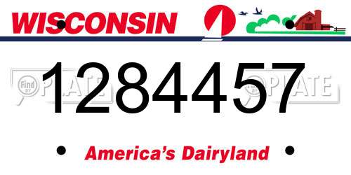 1284457 Wisconsin License Plate