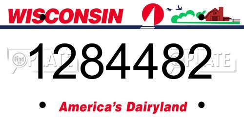 1284482 Wisconsin License Plate