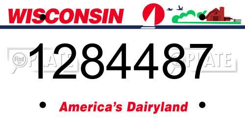 1284487 Wisconsin License Plate